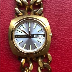 Gold Diesel watch